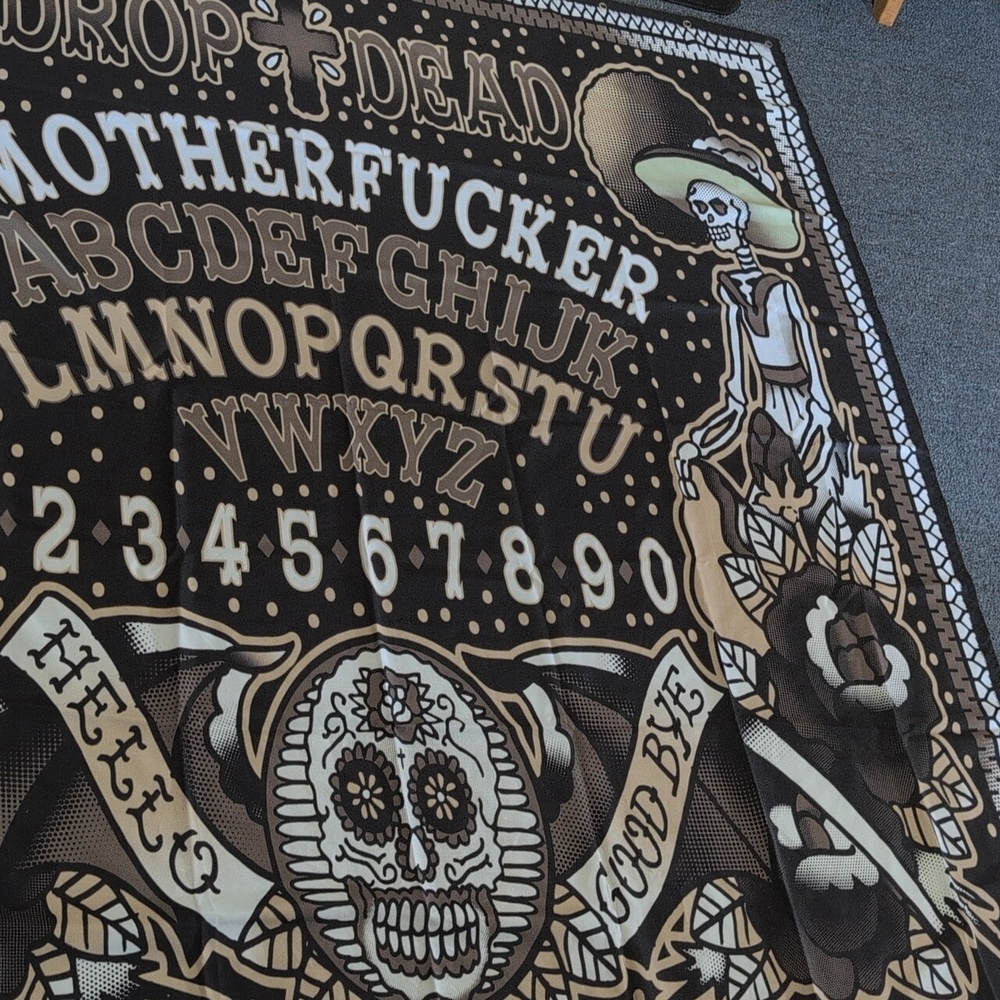 TooFast Day Of The Dead Ouija Board Shower Curtain - Picture 3 of 7